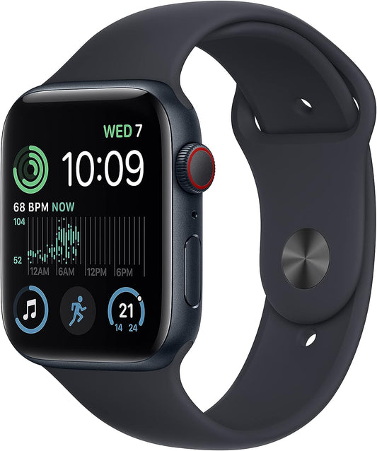 Apple Watch SE - 44mm - Aluminum - Space Gray - Midnight Sports Band S/M - (GPS)