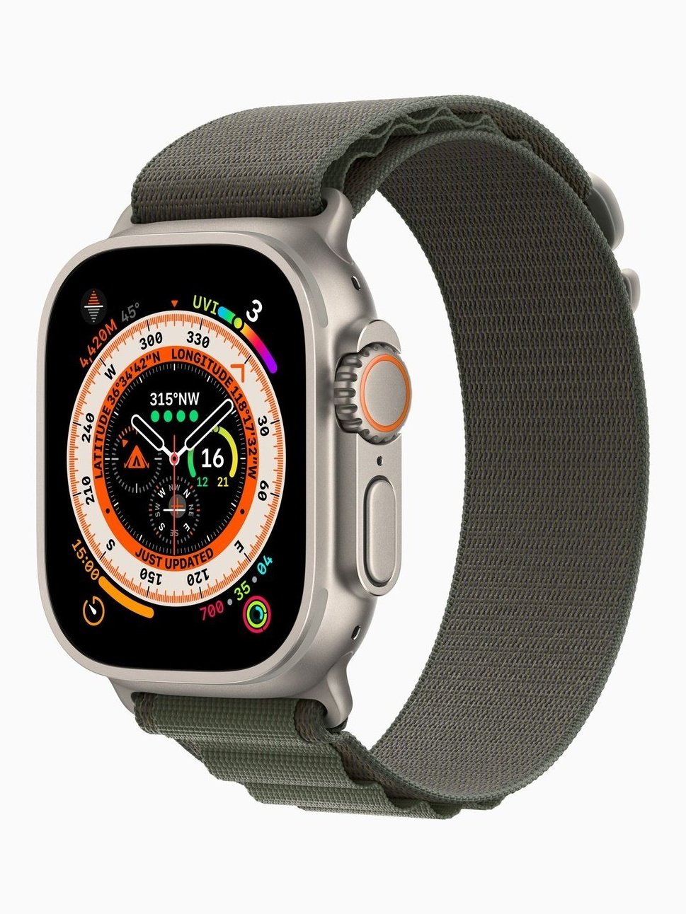 Apple Watch Ultra - 49mm - Titanium - Green Alpine Loop - Large - (GPS + Cellular)
