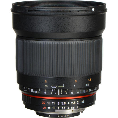Rokinon 16mm F2 ED AS UMC CS Lens for Nikon - F-mount